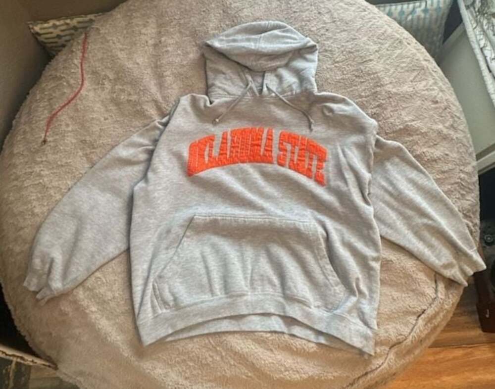 Vintage Red Oak Sports Wear Oklahoma State Hoodie Gray XL